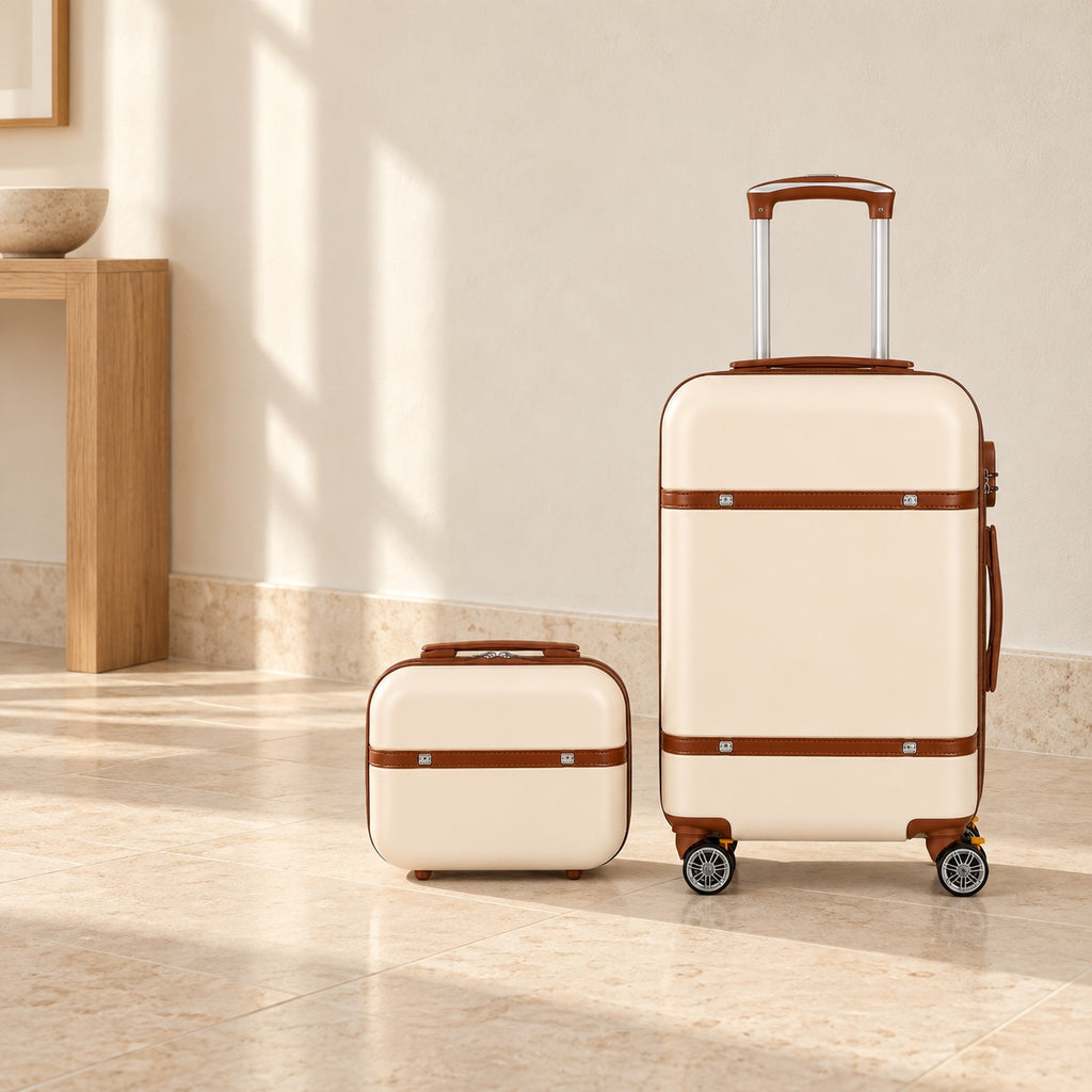 Ensemble valise et vanity assortis — mise en situation