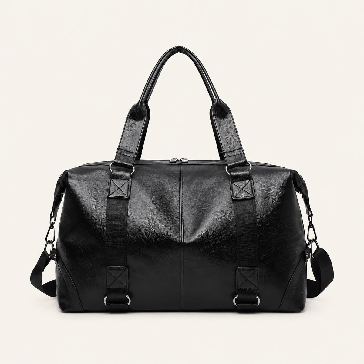 Sac de voyage d'affaires, effet cuir vieilli — packshot sur fond ivoire