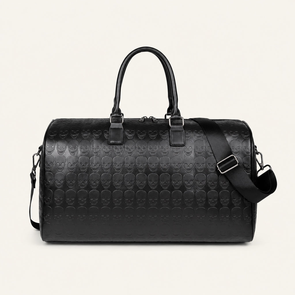 Sac de voyage en cuir synthétique gaufré — packshot sur fond ivoire