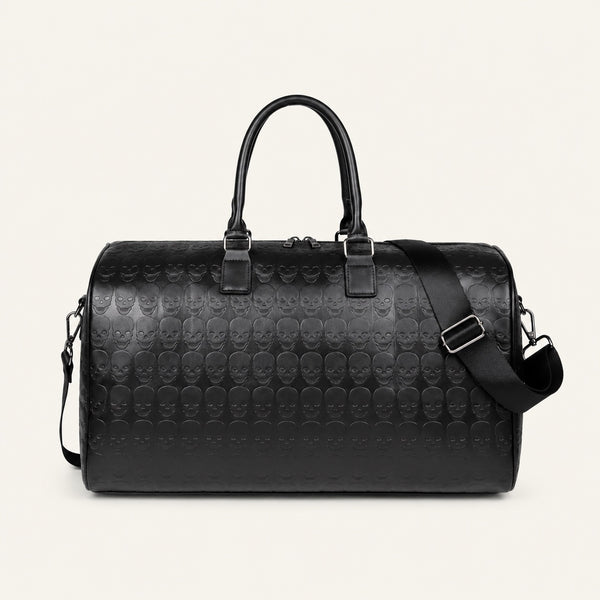 Sac de voyage en cuir synthétique gaufré — packshot sur fond ivoire