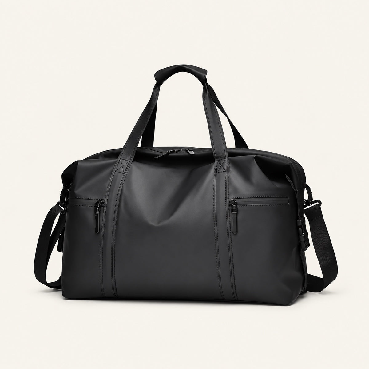 Sac polochon à bandoulière — deux tailles — packshot sur fond ivoire