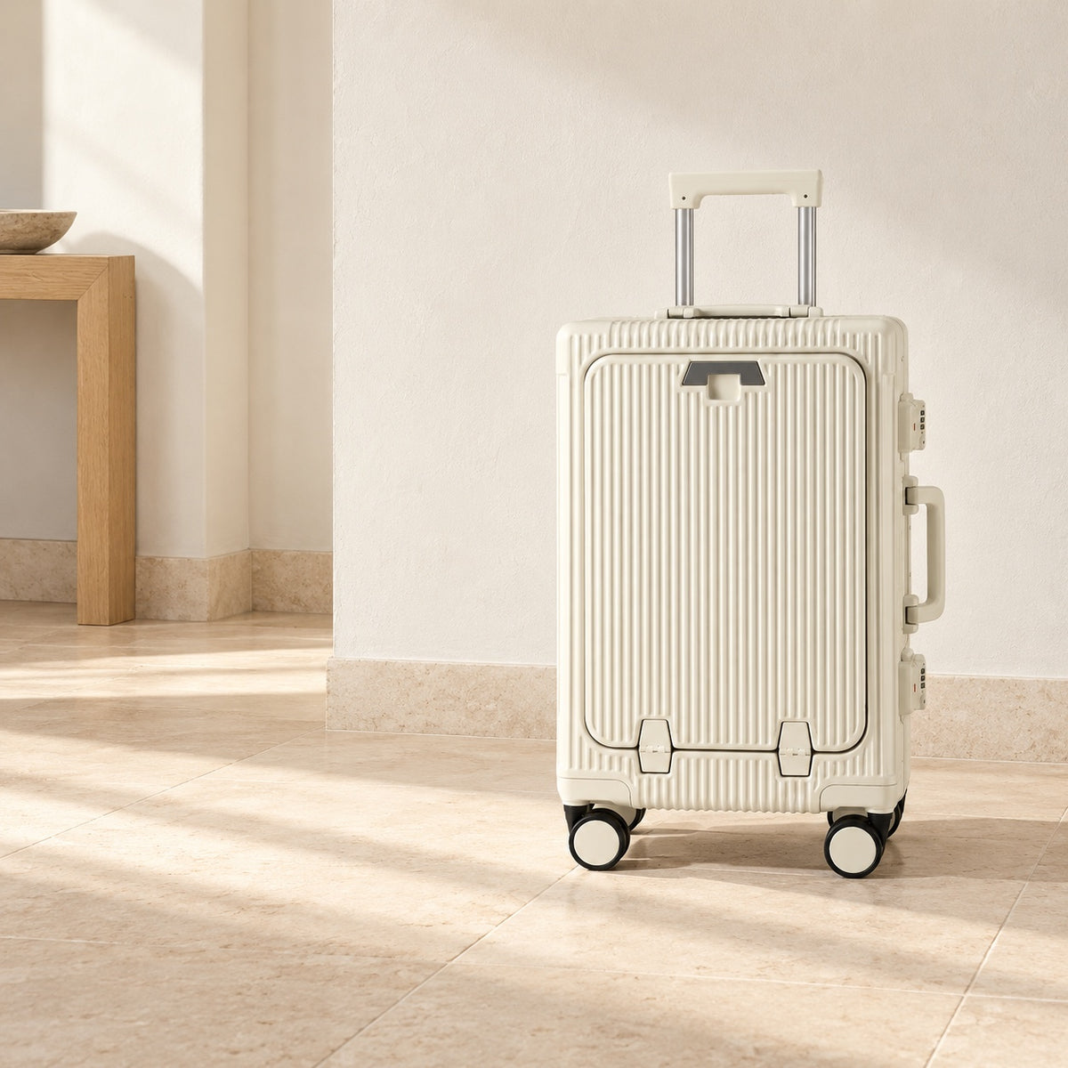 Valise cabine à ouverture frontale, port USB — mise en situation