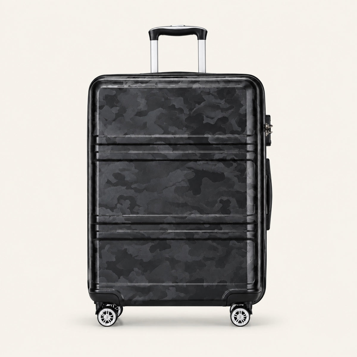 Valise à serrure TSA, quatre roues doubles — 3 tailles — packshot sur fond ivoire