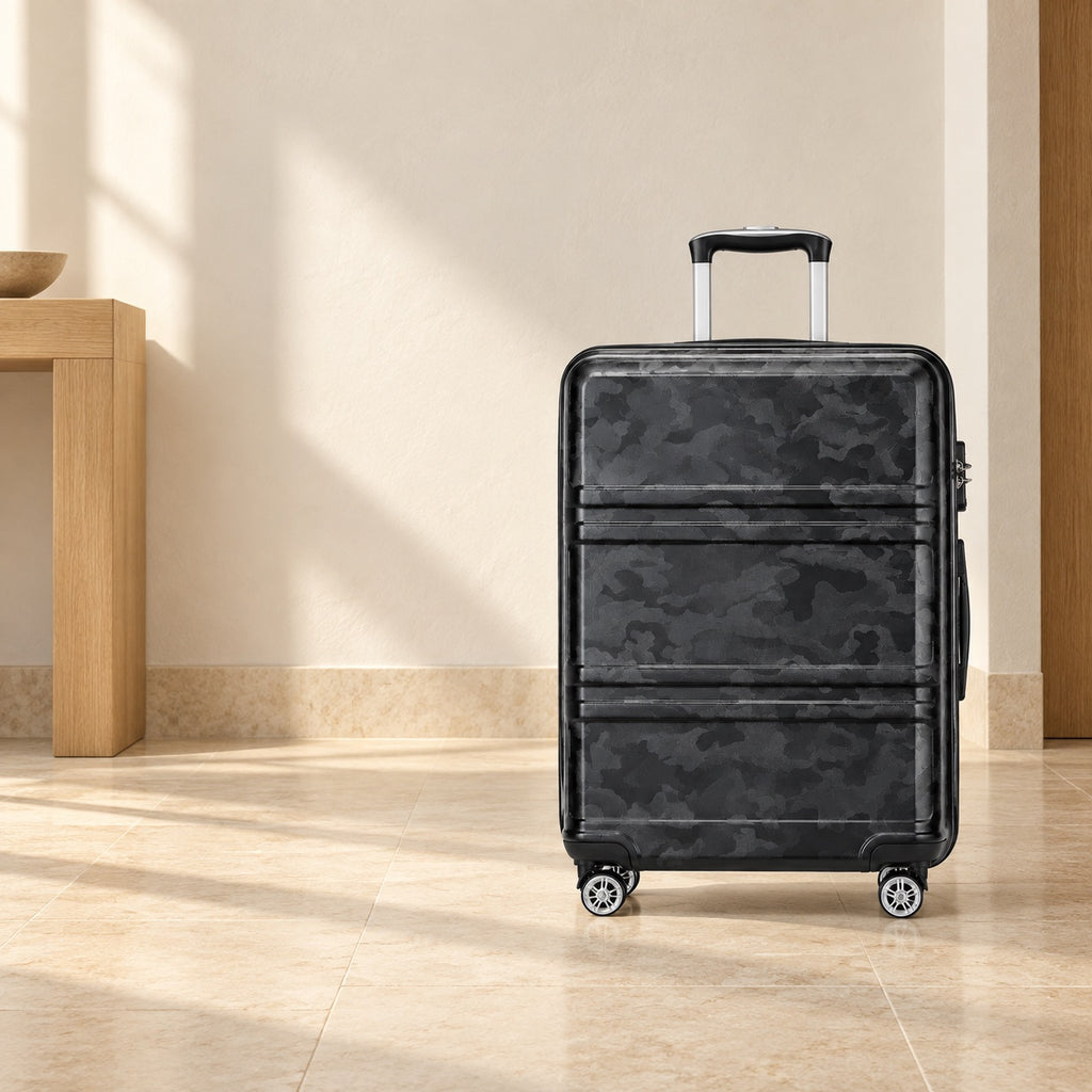 Valise à serrure TSA, quatre roues doubles — 3 tailles — mise en situation