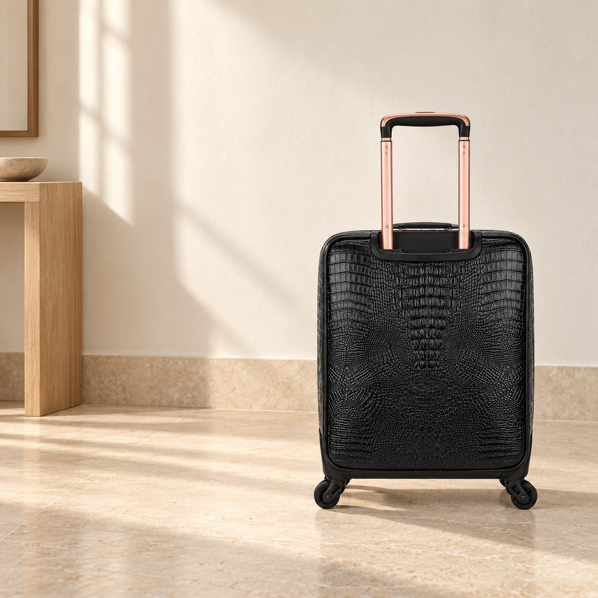 Valise souple façon cuir grainé — 3 tailles — mise en situation